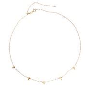 Tour de cou maille Forçat 1.6mm & 5 perles stoppeur 4mm Acier inox 304 Doré 47cm