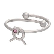 Bague réglable signe du zodiaque - Taureau - Acier inox 304L - Violet x1