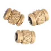 Perles tubes texturés 4x3 mm - Acier inoxydable 303 Doré x5|raw }}