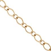 Chaîne maille Fantaisie alternée 6.4 mm - Acier inoxydable 304 Doré x1m
