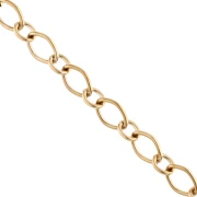 Chaîne maille Fantaisie alternée 6.4 mm - Acier inoxydable 304 Doré x1m