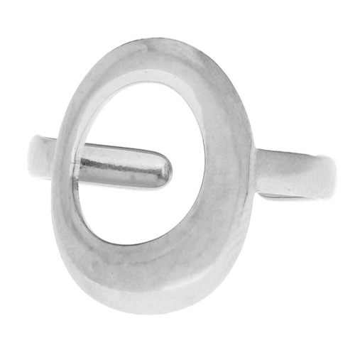 Bague réglable ovale évidé irrégulier 18 mm - T.51 à T.58 - Acier inox 304 x1