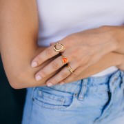 Bague réglable ovale évidé irrégulier 18 mm - T.51 à T.58 - Acier inox 304 x1