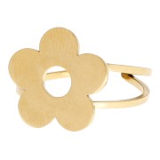 Bague réglable fleur 15.5 mm - T.52 à T.60 - Acier inox 316 Doré x1|raw }}