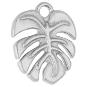 Breloque feuille de monstera 17x14 mm - Acier inoxydable 316 x1