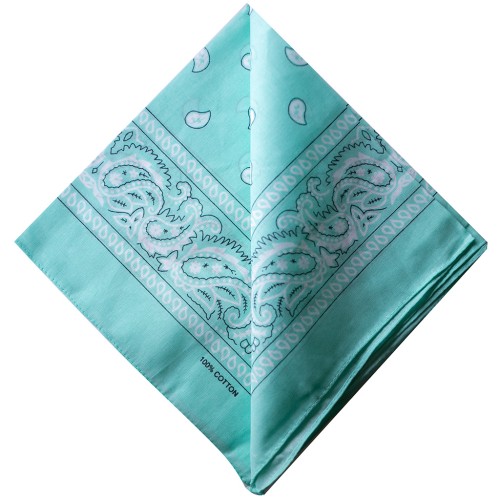 Bandana 100% coton - motif Cachemire - Vert menthe x1