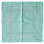 Bandana 100% coton - motif Cachemire - Vert menthe x1