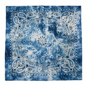Bandana 100% coton - motif Cachemire - effet délavé - Bleu x1