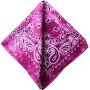 Bandana 100% coton - motif Cachemire - effet délavé - Fuchsia x1