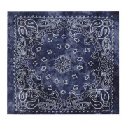 Bandana 100% coton - motif Cachemire - effet délavé - Bleu marine x1