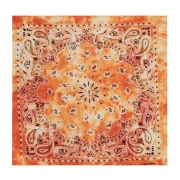 Bandana 100% coton - motif Cachemire - effet délavé - Orange x1