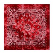 Bandana 100% coton - motif Cachemire - effet délavé - Rouge x1