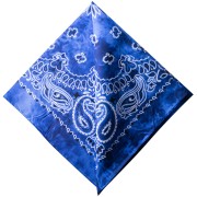 Bandana 100% coton - motif Cachemire - effet délavé - Bleu roi x1