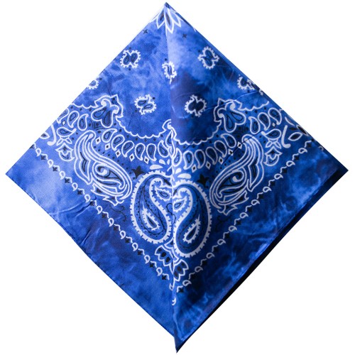 Bandana 100% coton - motif Cachemire - effet délavé - Bleu roi x1