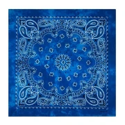 Bandana 100% coton - motif Cachemire - effet délavé - Bleu roi x1