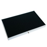 Plateau 110 compartiments pour bagues 35.5x29.5cm valise de transport bijoux Noir|raw }}