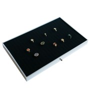Plateau 110 compartiments pour bagues 35.5x29.5cm valise de transport bijoux Noir