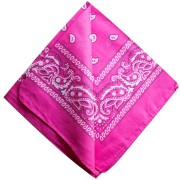 Rose Fluo - Bandana 100% coton - motif Cachemire - Rose fluo x1 Bandana 100% coton - motif Cachemire - Rose fluo x1