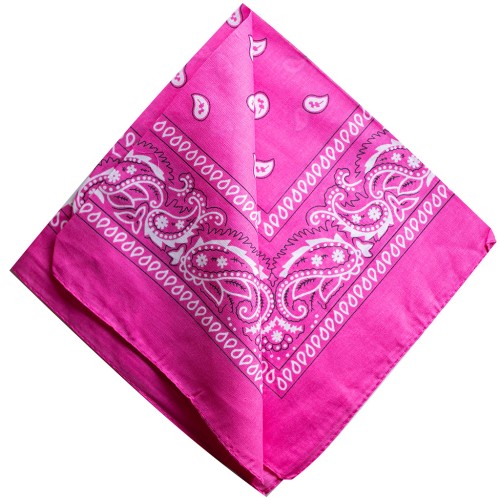 Bandana 100% coton - motif Cachemire - Rose fluo x1
