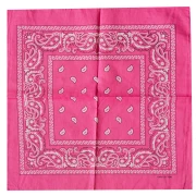 Bandana 100% coton - motif Cachemire - Rose fluo x1