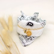 Bandana 100% coton - motif Cachemire - Rose fluo x1