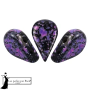 Perles en verre Amos® par Puca® 5x8 mm - Enamel Purple and Pink x10g