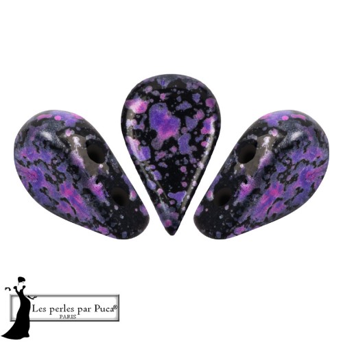 Perles en verre Amos® par Puca® 5x8 mm - Enamel Purple and Pink x10g