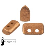 Crystal - Perles en verre Piros® par Puca® 2x5 mm - Apricot Metallic Mat x10g Perles en verre Piros® par Puca® 2x5 mm - Apricot Metallic Mat x10g