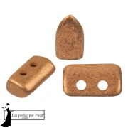 Perles en verre Piros® par Puca® 2x5 mm - Apricot Metallic Mat x10g