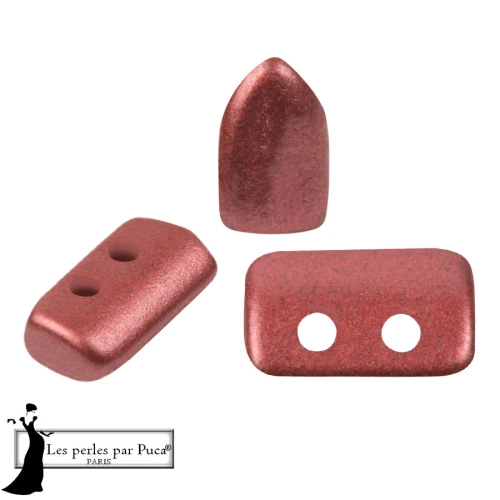 Perles en verre Piros® par Puca® 2x5 mm - Cherry Metallic Mat x10g