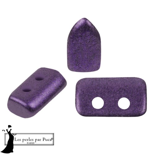 Perles en verre Piros® par Puca® 2x5 mm - Ultra Violet Metallic Mat x10g
