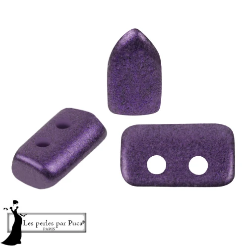 Perles en verre Piros® par Puca® 2x5 mm - Ultra Violet Metallic Mat x10g