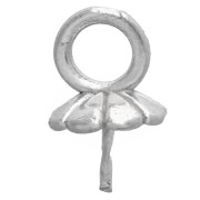 Attache pendentif pour perle ronde semi-percée 8-10-12 mm - Argent 925 x1