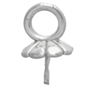 Attache pendentif pour perle ronde semi-percée 8-10-12 mm - Argent 925 x1
