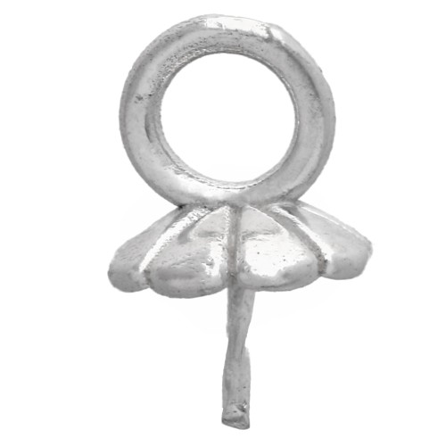 Attache pendentif pour perle ronde semi-percée 8-10-12 mm - Argent 925 x1