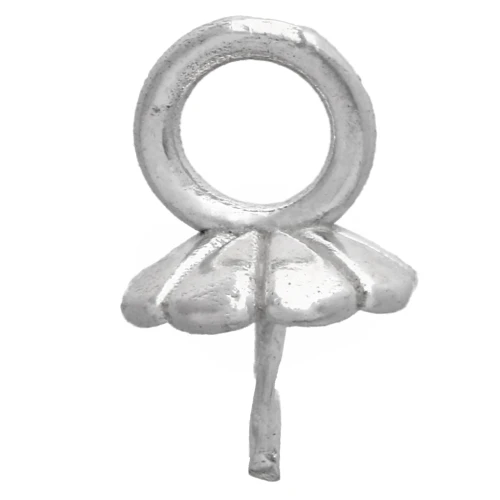 Attache pendentif pour perle ronde semi-percée 8-10-12 mm - Argent 925 x1