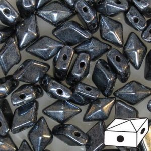 Diamonduo 2-hole 5x8 mm Jet Hematite x10g