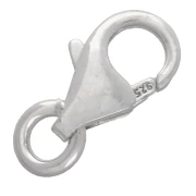 Fermoir mousqueton 7 mm avec anneau ouvert - Argent 925 x1
