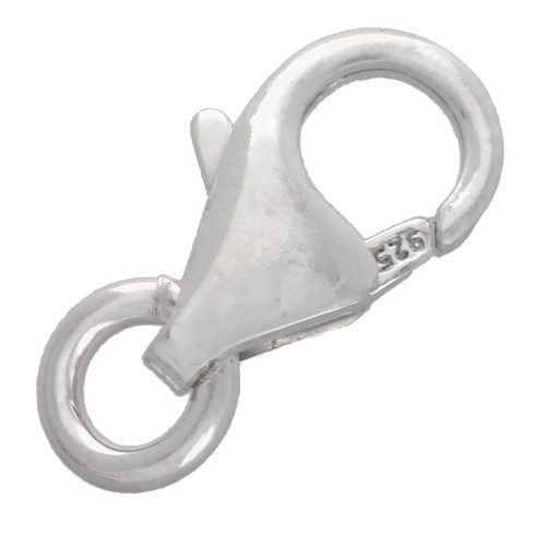 Fermoir mousqueton 7 mm avec anneau ouvert - Argent 925 x1