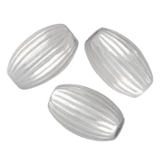 Perles olive striée 4.5x3 mm - Argent 925 x15