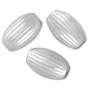 Perles olive striée 7x4 mm -Argent 925 x10