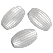 Perles olive striée 8x5 mm - Argent 925 x5