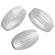 Perles olive striée 8x5 mm - Argent 925 x5