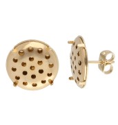 Clous d'oreilles tamis 14 mm - Doré à l'or fin x2