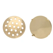 Clous d'oreilles tamis 14 mm - Doré à l'or fin x2