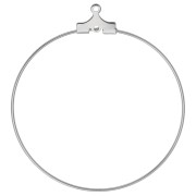 Supports boucles d'oreilles - créoles à décorer 40 mm - 1 trou - Argenté x2
