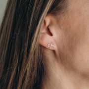 Clous d'oreilles noeuds 8x11 mm - Argent 925 x2