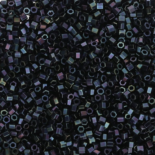 Miyuki Delica 15/0 Hex Cut DBSC0002 - Dark Blue Iris Metallic x5g
