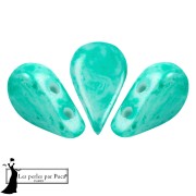 Crystal - Perles en verre Amos® par Puca® 5x8 mm - Emerald Mishmash x10g Perles en verre Amos® par Puca® 5x8 mm - Emerald Mishmash x10g