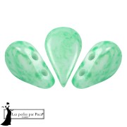 Crystal - Perles en verre Amos® par Puca® 5x8 mm - Green Mishmash x10g Perles en verre Amos® par Puca® 5x8 mm - Green Mishmash x10g